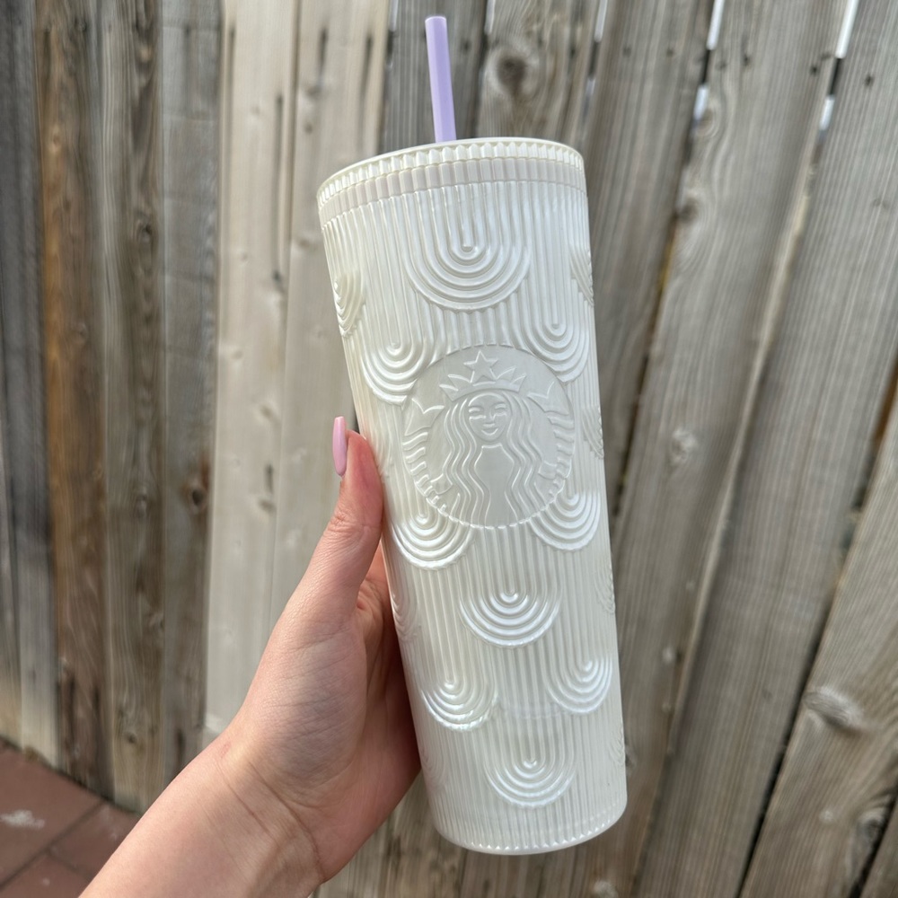 Starbucks Mermaid Scale Pearl White Tumbler